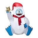 Gemmy Airblown Inflatable Bumble with Star; Use to Greet Guests and Neighbors; Lights up; Self-inflates in Seconds and Deflates for Easy Storage