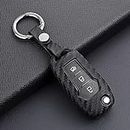 Qirc Silicone Carbon Fiber Car Key Case For Explorer F-150/250 Ranger Mondeo Ecosport Protector Car Key Fob Car Accessories Decoration (with Buckle)