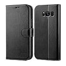 Unirock® Vintage Leather Flip Cover Case for Samsung Galaxy S8| Inner TPU with Card Pockets|Foldable Stand| Magnetic Closure | Wallet Cover for Samsung Galaxy S8-Black Colour