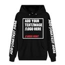 JerseyHUB Custom Hoodie Design Your Own pullover customized Sweatshirts Personalized Hoodies Men Women with Text & Pictures (Black, L)