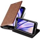 Cadorabo Book Case Compatible with Nokia Lumia 640 in Cappuccino Brown - with Magnetic Closure, Stand Function and Card Slot - Wallet Etui Cover Pouch PU Leather Flip