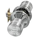 Signstek Keyless Entry Door Lock,Door Knob with KeypadSmart Code Door Lock,Mute Mode,Passage Function, Easy to Install,Satin Nickel