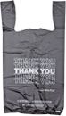 Thank You T Shirt Plastic Bags (1000/Case) - Shopping Bags - Black Small 16 MIC