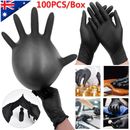 100pcs Black Disposable Nitrile Mechanic Blend Gloves Tattoo Latex&Powder Free