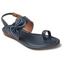 FURIOZZ Women's Fashion Sandals | Faux Leather Comfortable and Stylish Wedge | For Casual Wear for Women & Girls S-32-Dark Grey-36