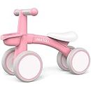 Umatoll Kinder Laufrad ab 1 Jahr, Spielzeug für 12-24 Monate, Baby Lauflernrad mit Korb für Jungen Mädchen, Geschenke für 1-jährige Geburtstag (Rosa)