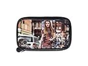 Shopaholic Attractive Travelling Girl Featured Single Compartment Pouch To Store Various Things (Black)