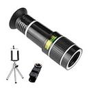 IKAAR Phone Camera Lenses, Mobile Phone Telescope Camera Lens 20x Zoom Universal Wide Angle Telephoto Lens with Extendable Tripod, Compatible for Samsung Huawei Xiaomi und iPhone Black