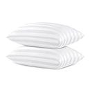 TECHTIC Queen Size Pillows for Side and Back Bed Pillows for Sleeping 2 Pack Sleepers Super Soft Down Alternative Microfiber Filled Pillows 20 X 30 Inches