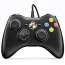 VOYEE Controller for Xbox 360, Wired Controller Compatible with Microsoft Xbox 360 & Slim/PC Windows 10/8/7 (Black) | Upgraded