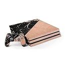 Skinit Decal Gaming Skin Compatible with PS4 Pro Console and Controller Bundle - Originally Designed Black and Rose Gold Marble Split Design