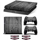 Decal Skin for Ps4, Whole Body Vinyl Sticker Cover for Playstation 4 Console and Controller (Include 4pcs Light Bar Stickers) (PS4, Wood Grey)