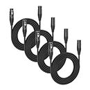 MFL. 4 Pack 15 ft DMX Cable 3 Pin XLR Male to Female Connector Wires for Stage Lighting DJ Lights 22 AWG 110 Ohms