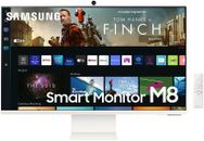 SAMSUNG 32" M80B UHD HDR Smart Computer Monitor Screen with Streaming TV - White