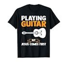 Tocando la guitarra pero Jesús viene la guitarra cristiana Camiseta