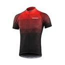 BERGRISAR Homme Cyclisme Maillot Respirant Séchage Rapide Vêtement Vélo VTT Manches Courtes Jersey - 8006 Rouge - L