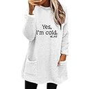 MOLayys Amazon Smile Login My Account Sign In,Hoodie Pocket Women Womens Winter Coat Loose Wool Jacket Long Sleeved Jumper With Pockets Zip Light (b-White, L)