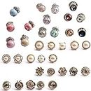 35 Pieces of Women's Brooch Buttons, Invisible Shirt Pin Accessory, Vintage Elegant Cover Up Brooch, Safe and Anti-Exposure, Can Be Used for Women's Shirts, Cardigan Outerwear, Dresses