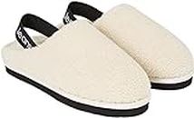 Calvin Klein Jeans Women Slippers Home Clog Surfaces Warm, Off-White (Creamy White/Black), 6.5 UK