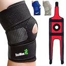 TechWare Pro Knee Brace Support - Relieves ACL, LCL, MCL, Meniscus Tear, Arthritis, Tendonitis Pain. Open Patella Dual Stabilizers Non Slip Comfort Neoprene. Adjustable Bi-Directional Straps - Large