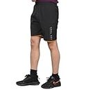 RIAN Mens Running Sports Shorts, Gym Shorts (XL, Black)