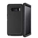 Anloes Defender Case for Samsung Galaxy Note 8,Heavy Duty Shockproof Dustproof 3 in 1 Rugged Protective Bumper Cover for Galaxy Note 8 Black