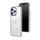 RHINOSHIELD Clear Case Compatible with Magsafe for [iPhone 13 Pro] |Superior magnetic,Advanced Yellowing Resistance,Crystal Clear,Protective and Customizable Clear Phone Case -Cobalt Blue Camera Rim