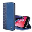 Flip Case for iPhone SE 2022, iPhone SE 2020/8/7 Wallet Cover, PU Leather Flip Folio Phone Case with Card Slot Magnetic Stand TPU Inner Case for iPhone SE3/SE2/8/7,4.7 inch (Blue)