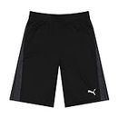 PUMA Boys' Core Essential Athletic Shorts, Black/Grey Stripe, Medium
