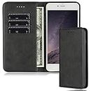 iPhone 6 Plus Wallet Case / iPhone 6S Plus Case with Card Holder Slot FROLAN Premium PU Leather Strong Magnetic Flip Folio Kickstand Drop Protection Shockproof Cover for iPhone 6 Plus / 6S Plus 5.5 inch (Black)