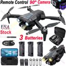 2024 New RC Drone With 4K HD Dual Camera WIFI FPV Foldable Quadcopter +3 Battery