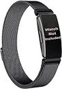 Zitel Band Compatible with Fitbit Inspire 2 Strap for Inspire 2 / Inspire HR/Ace 2 Stainless Steel Magnetic Lock Metal Band (Black)