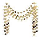 6 Pcs Glitter Champagne Gold Paper Circle Dots Garland (52 Feet) Party Hanging Bunting Birthday Party Decorations Engagement Party Bridal Shower Wedding Baby Shower Christmas Supplies Photo Backdrop