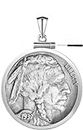 Geruibi Sterling Silver 5 Cent/Buffalo Nickel Border Screw Top Coin Border is suitable for 21.22mm diameter 2mm thickness, Coins Not Included