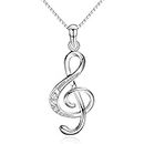 Music Note Gifts Necklace for Women Girls Musical Necklaces for Women Music Gift for Daughter Christmas Birthday Gifts for Music Lovers 925 Sterling Silver Music Necklaces