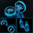 2Pcs x 7 Colorful Changing Light Car Cup Holder LED Mat Coaster Pad Accessories
