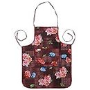 Heart Home Apron|PVC Unique Rose Printed Kitchen Chef Cloth|Waterproof Centre Pocket Apron With Tying Cord for Men & Women (Maroon)