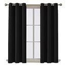 Deconovo 100% Blackout Curtains Solid Room Darkening Thermal Insulated Grommet Window Black Curtain Living Room, 42x63 Inch,1 Panel