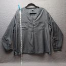 Old Navy natürliche Baumwolle Damen graues Hemd Größe XXL Größe 16 V Ausschnitt Tropfenfarbe