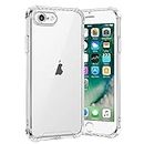 gueche Compatible with iPhone SE 2022 Case, iPhone SE 2020 Case, iPhone 7 Case, iPhone 8 Case Case, Crystal Clear Silicone Phone Cover, Basic Case for iSE3 2022/SE2 2020/7/8 Hülle Coque funda- Clear