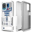 Case for Samsung Galaxy A12, R2D2 Astromech Droid Robot Pattern Shock-Absorption Hard PC and Inner Silicone Hybrid Dual Layer Armor Defender Case for Samsung Galaxy A12 4G/5G