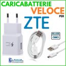 CARICABATTERIE VELOCE FAST CHARGER per ZTE BLADE A5 2019 PRESA + CAVO MICRO USB