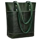 S-ZONE Women Genuine Leather Tote Bag Ladies Shoulder Purse Handbag Big Front Pocket