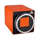 MOZSLY Watch Winder for Automatic Watches with 12 Rotation Mode Setting Orange Leather