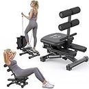 BESVIL Stepper ABS Workout Equipment AB Machine Total Body Workout Fitness Exercise Machine Stepping Exercise Machine for Home Gym Workout,Black