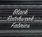 Schwarzer Baumwollstoff weiß gemischt gemustert Gothic Blumenmixer + Thema Patchwork