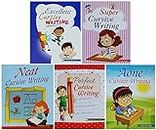 English Cursive Writing Books (Set of 5 Books) (Handwriting Practice Books) - Small Letters, Capital Letters, Joining Letters, Sentences, Words for Age 3-8 : Letters, Joint Letters, Sentences, Words
