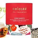 Celeste Black Tea SERENDIPITY | Premium Whole Leaf, 100% Natural Ingredients | Ginger, Orange Peel, Clove, Cinnamon, Peppermint, Goji Berry and Black Tea | 50gms - 20Cups