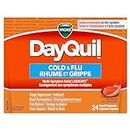 Vicks DayQuil Cold and Flu Medicine, Cough Suppressant, Nasal Decongestant, Pain & Fever Reducer, Non-Drowsy Formula, 24 Liquid Capsules