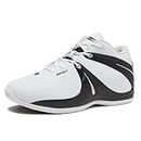 AND1 Rise Men’s Basketball Shoes, Sneakers for Indoor or Outdoor Street or Court - White/Black/Silver Grey, 11 Medium